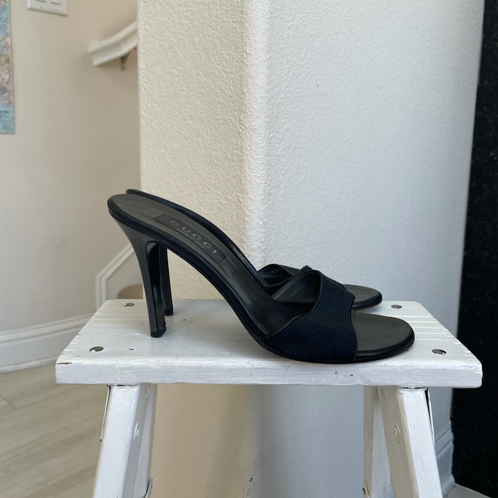 Gucci monogram print heels black y2k 8